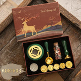 Set Vintage Kit Wedding Invitation Postcard Seag Wax Beads Seal Stamp Melting Gift Packing Box