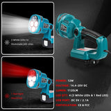 3W/12W Emergency LED Work Light Flashlights Electric Torch Outdoor Portable Lamp for 14.4V-20V Li-ion Battery