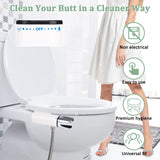 Toilet Bidet Attachment Smart Bidets Ultra-Slim Nozzles Self Cleaning Adjustable Water Pressure Easy Install HJ015G03 B