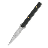 1PCS Stainless Steel Ebony Chinese Puer Tea Needle Cutter Damascus Pattern Tea Knife Prying Tea Tool For Home Tearoom Store