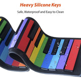 49 Key Roll Up Portable and Foldable Digital Piano Keyboard Rechargeable Battery Gift for Kids with 47 Timbres