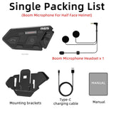 WAYXIN 6 Riders Helmet Headset Motorcycle Bluetooth Intercom Wireless Communication GPS Interphone Waterproof 1200M BT 5.0 R6S