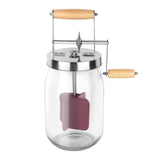 1.5 Liters - Wooden Handle Shakes Stainless Steel Gear Manual Maker, Butter Churner