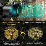 2.5-10x40 Laser Scope Red Green Illuminated Mil-dot Reticle Riflescope with Red Green Laser Sight Tactical Scope for Hunting