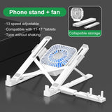 Angle Ergonomic Laptop Stand with Fan Adjustable Height Foldable Design Stability for Portable