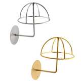 Wall Mounted Metal with Hat Shape Dome Shaped Decorative Wig Stand Skeleton Cap Bracket Home Display