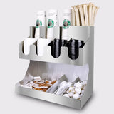 Stainless steel paper coffee shop, bar counter storage rack, milk tea cup rack
