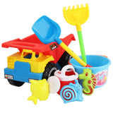 Beach Set Sand Truck Bucket Shovels Rakes Tool Kit Sea Animal Molds Watering Can Toys For Toddlers Kids