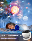 12 in 1 Galaxy Projector - Rotating Nebula Lamp for Bedroom Decor. Timed Starry Night Light.