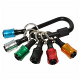 12Pieces 1/4 Inch Hex Shank Bits Keychian, Keychain Extension Bar Screwdriver Bit Holder Socket Adapter