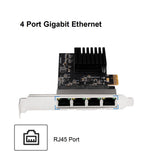 Wired Network Card PCI Express to 4 port 1000 Mbps Gigabit Ethernet PCIe 1G LAN NIC rtl8111 chip with low profile bracket