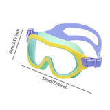 Swimming Lightweight Soft Adjustable Strap Wide Vision Swim Goggles for Beach Diving Long and Short Hair Children Pool