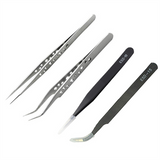 Precision Industrial Anti-Static Magnetic Stainless Steel Tweezers Set for Electronics Soldering Maintenance