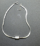 S925 Silver Square Artificial Synthetic Emerald Bracelet Is Like Starry Sky Micro-inlaid
