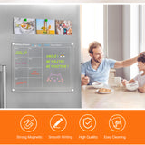 Clear Acrylic Magnetic Dry Erase with Monthly & Weekly 16'' x 12'' Writing Board Fridge Reusable Planner