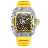 New Diamond Hollow Full-automatic Mechanical Watch Man ONOLA Luxury Fashion Tape Waterproof Watch for Men Relogio Masculino