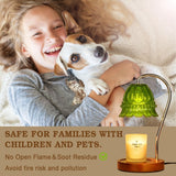 1 PCS Candle Warmer Lamp With Timer, As Shown Iron+Glass+Wood Birthday Gift For Women, Mom, Female Friend EU Plug