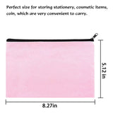 16 Pack Pink Canvas Makeup Bag,Bulk Cosmetic Bags with Multi-Color Zipper,Canvas Zipper Pencil Case Pouch,DIY Craft