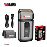 2024 New Professional WMARK NG-986 Stainless Steel Titanium Plated Two Blade Mesh Razor, Electric Men's Shaver