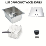 1pc, Deep Fat Fryer, Deep Fat Fryer Easy Clean, 6.3QT/6L Fryers, 220V Deep Fryer, Deep Fryer With Basket,