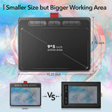 9x5 inches Graphics Drawing Tablet Ultra-thin Art Creation Sketch with Battery-free Stylus 8 Pen Nibs 8192 Levels Pressure