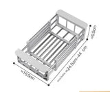 1PC Retractable Drain Basket with Adjustable Armrest Stainless Steel Drying Dish Rack Kitchen Sink Storage basket drain rack
