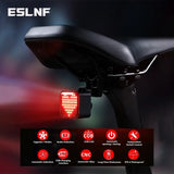 ESLNF Smart Taillight Cycg Brake Warning Light USB Waterproof Heart Smiley Face MTB Road Bike Bicycle Accessories
