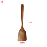 Natural Wood Tableware Spoon Colander Long Handle Spoon Wooden Non-Stick Spatula Kitchen Tool Wooden Spoon/Shovel Cooking Tools