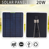 20W Solar Panel Car Charger - Outdoor Supply for Vehicle Battery with OBD Plug. High Quality