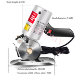 Electric Round Knife Handheld Cloth Cutter Machine - Leather Fabric Textile Cutting Tool.
