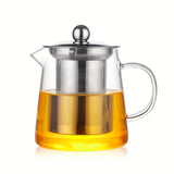 1 Set, Teapot Set, Thickened Glass Teapot, Heat-resistant Flower Teapot, Tea Infuser, Stainless Steel Filter Teapot, Tea Set