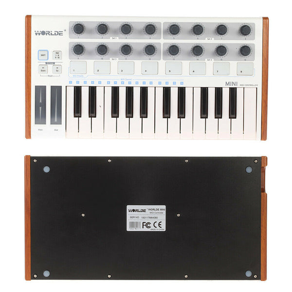 Worlde Midi Controller Keyboard Musical Instrument Digital Piano 25 No ...