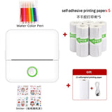 Mini Thermal Printer Wireless Bluetooth 4.0 200dpi Photo Label Memo List Printing with USB Cable Imprimante Portable