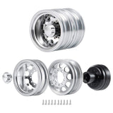 6Pcs Metal Front & Rear Hub Wheel Rim 10 Spoke For 1/14 Tamiya Trailer Tractor Truck RC Crawler Car Upgrade Parts