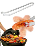 BBQ Stainless Steel Nonstick Sausage Tongs Cookware Long Handle Kitchen Tong For Turning barbecue utensils
