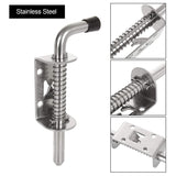 4 Pack 5 Inch Spring Loaded Latch Pin 304 Stainless Steel Barrel Bolt Thickened 2mm Door Lock, Brushed Finished