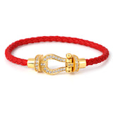 European And American New Classic Fashion Leather Cord Magnetic Bracelet