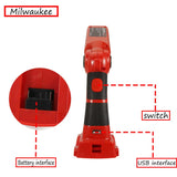 12W Cordless LED Work Light with USB Port Outdoor Flashlight Portable Spotlight for Milwaukee 20V Max Li-ion Battery