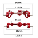 For MN D90 MN-90 MN98 MN99S MN45 1/12 RC Car CNC Anodized Full Metal Front And Rear Portal Axle Upgrade Parts
