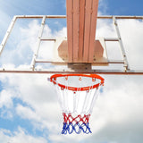 32cm Mounted Basketball Hoop Netting Metal Hanging Basket Basket-Ball Wall Rim with Screws Indoor Outdoor Sport