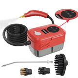 High Temperature Pressurized Handheld Steam Cleaner with Brush Heads - For Kitchen, Furniture, Bathroom & Car