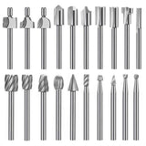 20Pc HSS Carbide Engraving Bits Router Bit Set 1/8 Inch(3mm) for Rotary Tools
