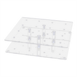 Acrylic Cake Display Stand, 16 Hole Clear Square Lollipop Holder for Weddings Baby Showers Birthday Anniversaries