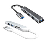 USB HUB 3.0 USB-A Hub Splitter 5 Port USB3.0 With TF/SD Card Reader High Speed Data Transfer For Laptop Computer Durable B