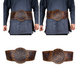 Viking Embossed Wide Belt Medieval Faux Leather Belt Renaissance Knight Corsets Belt Norse Cosplay Costume Armors Belt NEW