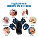 9 Modes 30 Gears Digital TENS hine EMS Massager Electric Pulse Muscle Stimulator for Back Neck Electrode Massage Pads