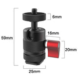 Mini Tripod Ball Head Swivel Ball Head 1/4Inch Removable Cold Shoe Mounts Adapter For DSLR Camera Monitor Camera Accessories