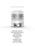 Household Mini Food Dehydrator, Dried Fruit, Vegetables, Herb, Meat, Dehydrated, 5 Trays Snacks, Air Dryer, EU, US