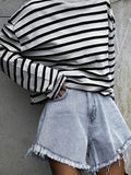 Women's Fashion Simple Knitting T-shirt Round Neck Top