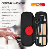 10/16PCS Piano Kit Professional Long Handle Tuning Wrench Rubber Mutes Temperament Felt Strip Fork